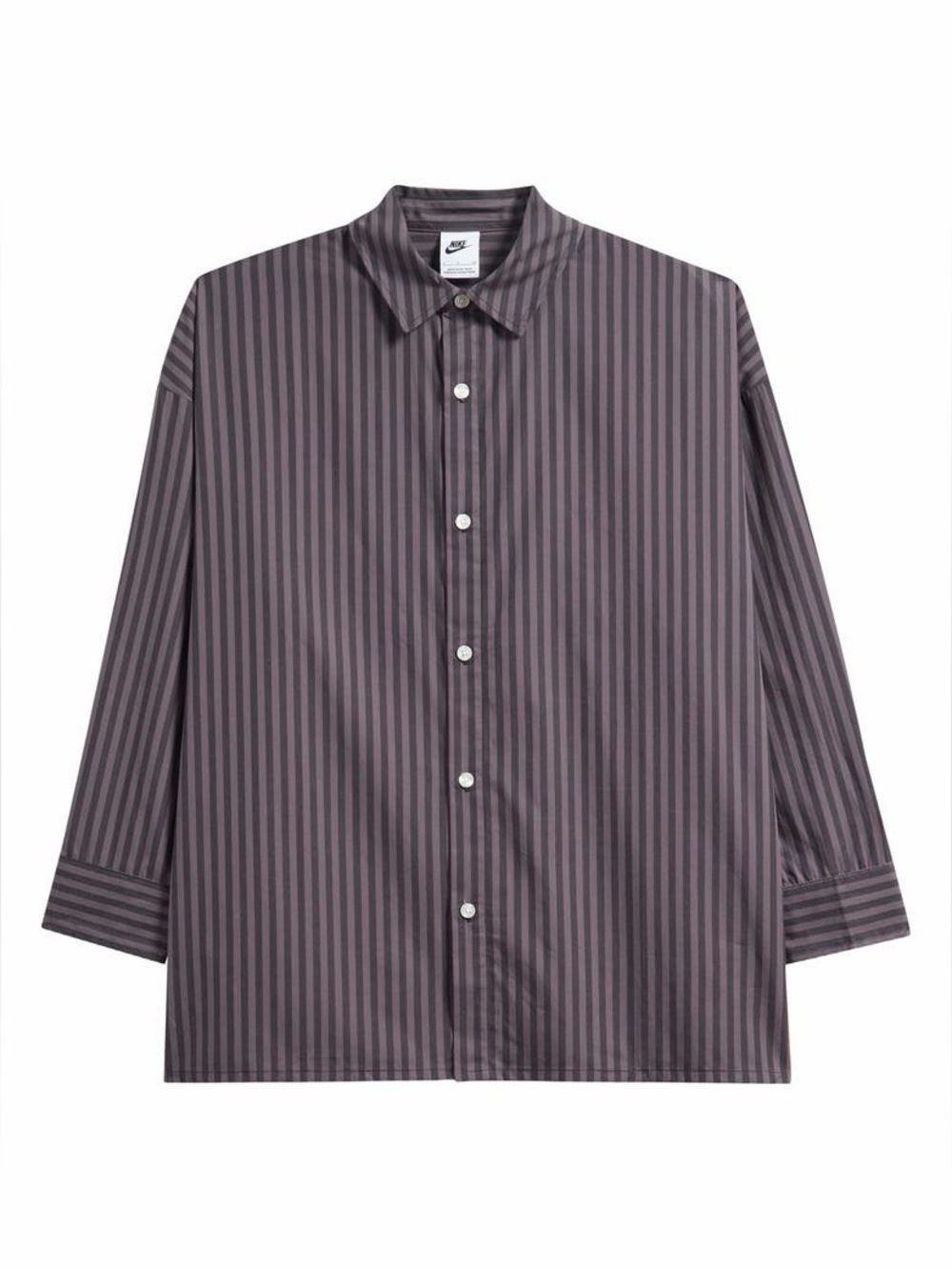 Nike sportswear stripe button gray shirt womens sz M nwt